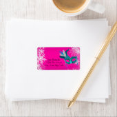 Heet Roze Sneeuwvlok Masquerade Party Adresetikett Etiket (Insitu)