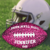 Heet roze sparkle faux glitter bling Jouw naam Tea American Football