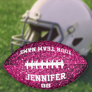 Heet roze sparkle faux glitter bling Jouw naam Tea American Football