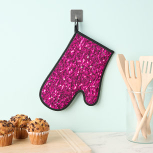 Heet roze sparkles faux glitter bling ovenwant