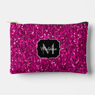 Heet roze sparkles faux glitter Custom Monogram Etui