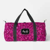 Heet roze sparkles faux glitter Custom Monogram Plunjezak (Voorkant)