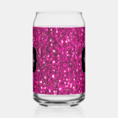 Heet roze sparkles girly bling Custom Monogram Blikvorm Glas (Rechts)