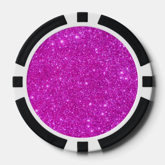 Heet Roze Sparkly Girly Poker Chips Meisjes Night (Voorkant)