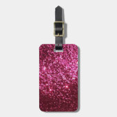Heet Roze Sparkly Glitter Helder & Girly Bagagelabel (Voorkant verticaal)