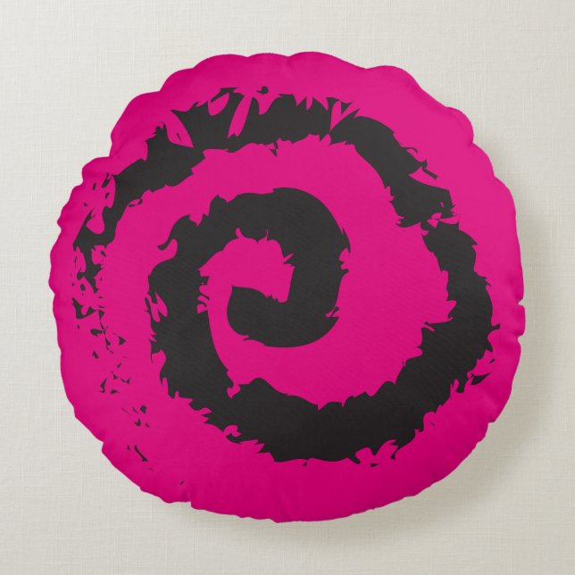 HEET ROZE SPIRAAL ROND SIERKUSSEN KUSSEN (Voorkant)