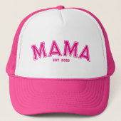 Heet Roze Sporten Stijl Outline Mama Trucker Pet (Voorkant)