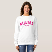Heet Roze Sporten Stijl Outline Mama Trui (Voorkant volledig)