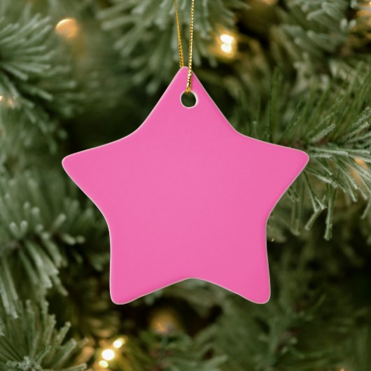 Heet Roze Ster Keramisch Ornament (Boom)