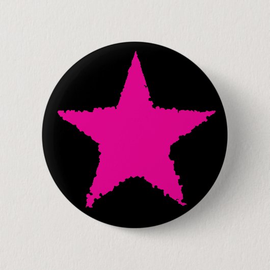 Heet roze ster ronde button 5,7 cm (Voorkant)