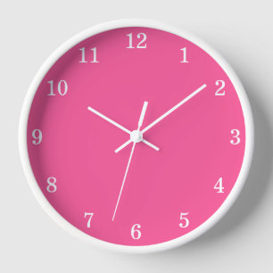 Heet Roze Stijlvolle Minimalistische Wandklok