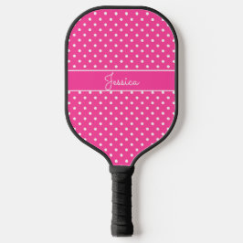 Heet Roze Stip met Naam Pickleball Paddle