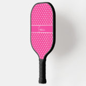 Heet Roze Stip met Naam Pickleball Paddle (Links)