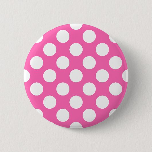 Heet Roze Stippen Ronde Button 5,7 Cm (Voorkant)