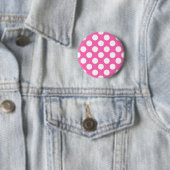 Heet Roze Stippen Ronde Button 5,7 Cm (In situ)