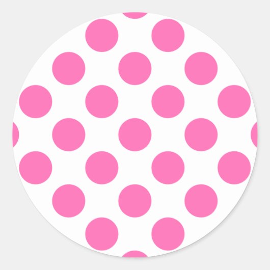 Heet Roze Stippen Ronde Sticker (Voorkant)