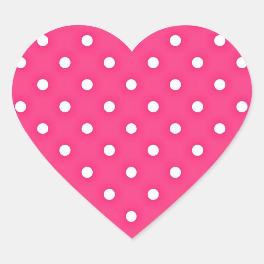 Heet Roze Stippenpatroon Hart Sticker (Voorkant)