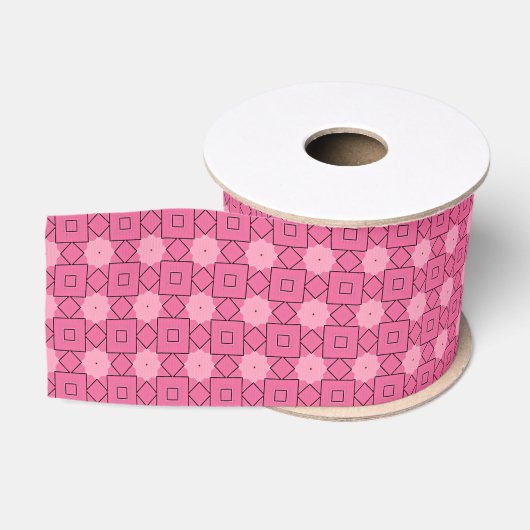 Heet Roze Tegelmotief Lint (Spoel)