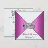 Heet Roze Tiara Quinceanera 15e Feest Kaart (Voorkant / Achterkant)