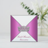 Heet Roze Tiara Quinceanera 15e Feest Kaart (Staand voorkant)