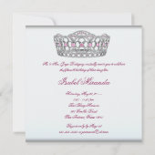 Heet Roze Tiara Quinceanera 15e Feest Kaart (Achterkant)