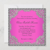 Heet Roze Tiara Quinceanera Kaart (Achterkant)