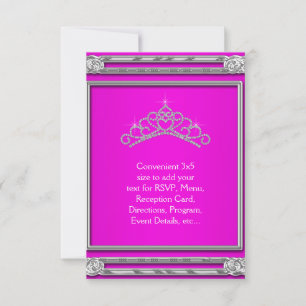 Heet Roze Tiara RSVP Alles Kaartje