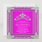 Heet Roze Tiara Sweet 15 Quinceanera Kaart (Voorkant)