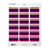 Heet roze tot paarse ombre-ontwerp etiket (Full Sheet)