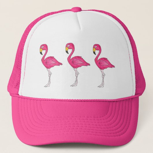 Heet Roze Tropische Flamingo Flamingo Vogel Trucker Pet (Voorkant)