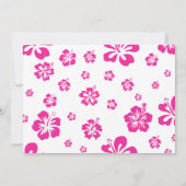 Heet Roze Tropische Hibiscus Bloemen Feest Uitnodi Kaart (Achterkant)