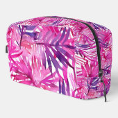 Heet roze tropische palmbladeren toilettasje (Rechterhoek)