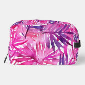Heet roze tropische palmbladeren toilettasje (Achterkant)