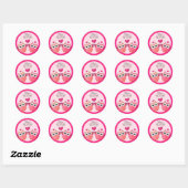 Heet Roze Twin Owl Heart Envelope Seal Sticker (Vel)