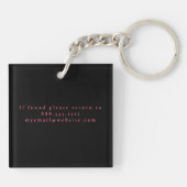 Heet Roze Unieke Glitter Luipaardprint Luxe Sleutelhanger (Achterkant)