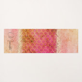 Heet Roze Verbrande Amber Zeemeermin Schalen Glitt Yogamat (Achterkant (horizontaal))