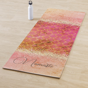 Heet Roze Verbrande Amber Zeemeermin Schalen Glitt Yogamat
