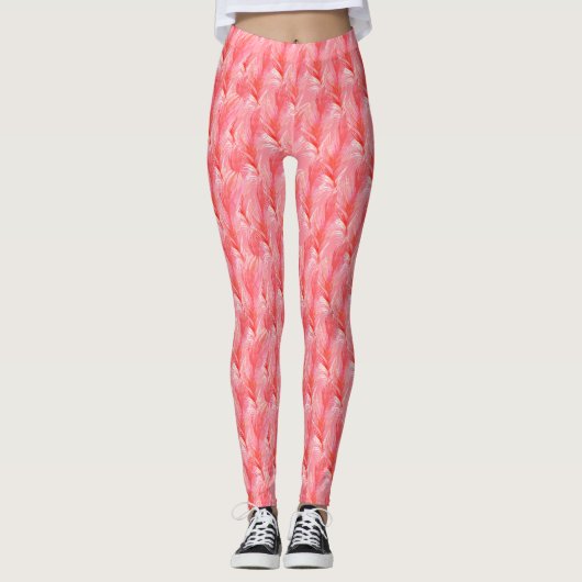 Heet Roze Veren Leggings (Voorkant)