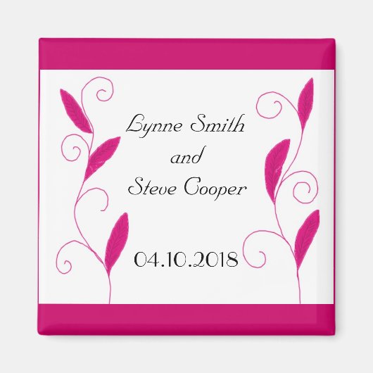 Heet Roze Veren Save the Date Magneet (Voorkant)