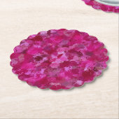 Heet Roze Verfballen Kartonnen Onderzetters (Gekanteld)