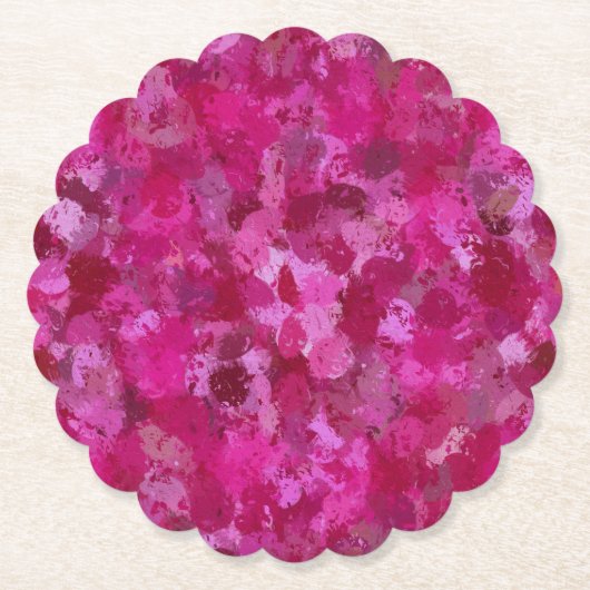 Heet Roze Verfballen Kartonnen Onderzetters (Voorkant)
