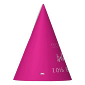 Heet roze verjaardagsfeestje meisje feesthoedjes (Links)