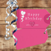 Heet Roze Verjaardagsharten Cadeau Labels Cadeaulabel