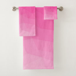 Heet roze verloop geometrisch gaas helder patroon bad handdoek