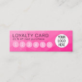 Heet roze verloop geometrisch mesh aangepast logo klantenkaartje (Voorkant)