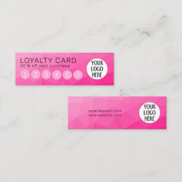 Heet roze verloop geometrisch mesh aangepast logo klantenkaartje