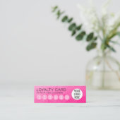 Heet roze verloop geometrisch mesh aangepast logo klantenkaartje (Staand voorkant)