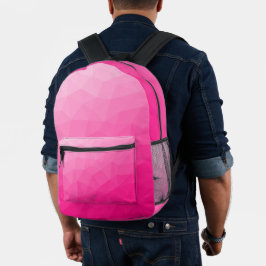 Heet roze verloop geometrisch mesh patroon bedrukte rugzak
