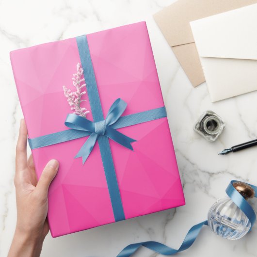 Heet roze verloop geometrisch mesh patroon cadeaupapier (Geschenken)