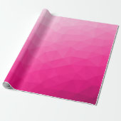Heet roze verloop geometrisch mesh patroon cadeaupapier (Uitgerold)